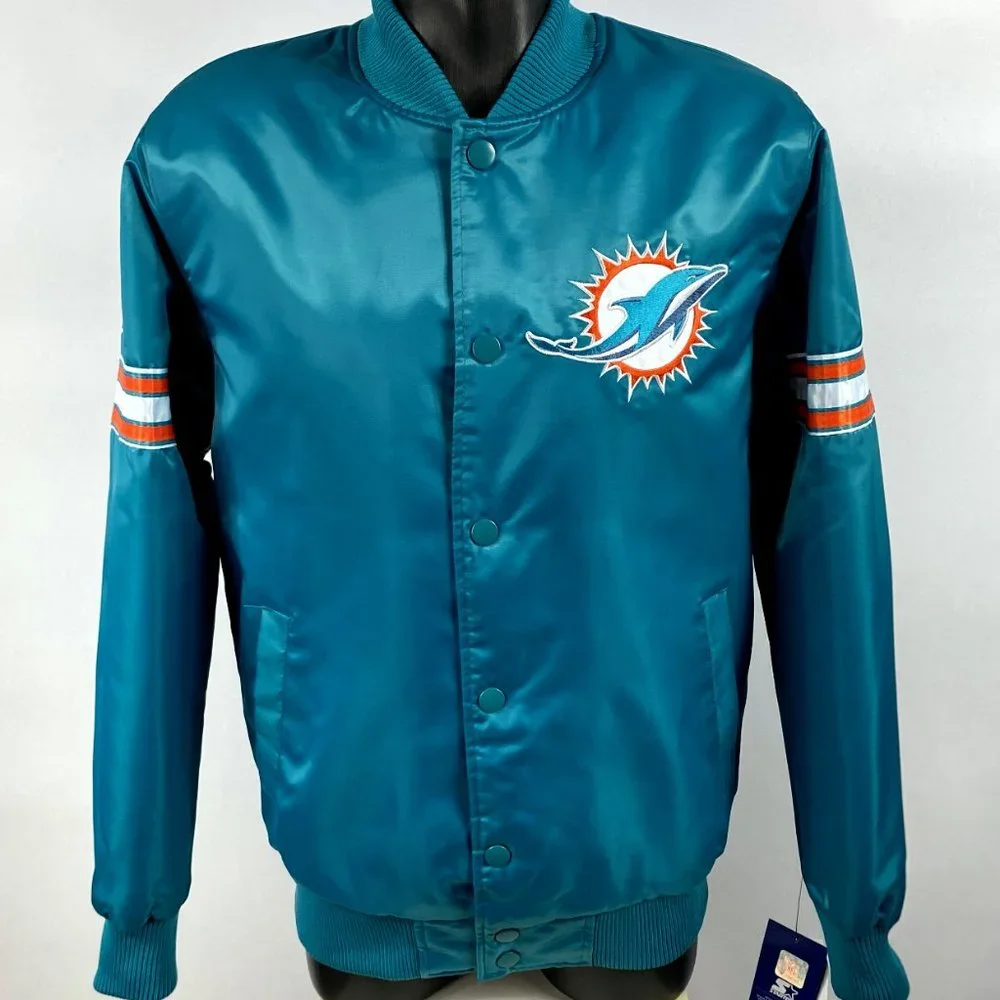 MIAMI DOLPHINS STARTER Snap Down Jacket  SPRING 2023  S M L XL 2X